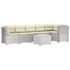 vidaXL 6-Zits Tuin Sofa met Kussens Rattan Look PP Wit