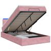vidaXL Ottoman Bed met Matrassen en LED Roze 120 x 200 cm fluweel