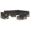 vidaXL Tuinbankenset 14 pcs Grijs poly rattan
