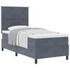 vidaXL Boxspringbed met hoofdeinde Donkergrijs 90 x 190 cm Fluweel