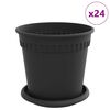 vidaXL Plantenpotten 24 pcs Zwart &Oslash; 17 x 14 cm Kunststof