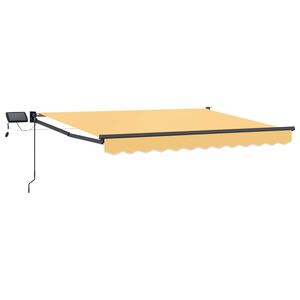 vidaXL Handbediende luifel met LED's Zand 100% Polyester en Aluminium