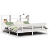 vidaXL Bed met boekenkast zonder matras grenenhout wit 180x200 cm