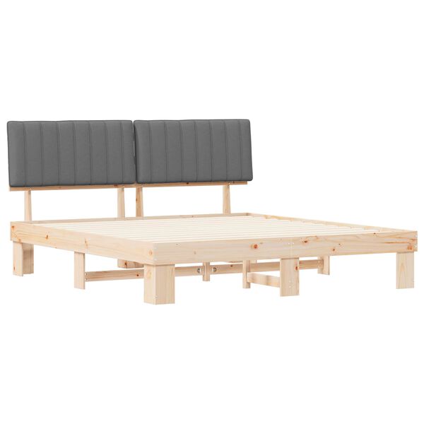 vidaXL Bedframe met Gevoerd Hoofdgedeelte Lichtgrijs 180 x 200 cm