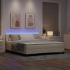 vidaXL Boxspring bed met matras met LED Cr&egrave;me 180 x 200 cm Stof