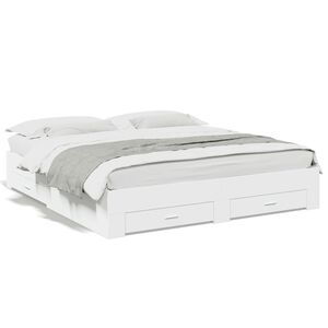 vidaXL Bedframe met lades bewerkt hout wit 180x200 cm
