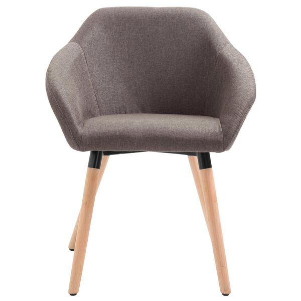 vidaXL Eetkamerstoelen 6 st stof taupe