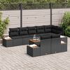 vidaXL Tuinbankenset met kussen met opslag 8 pcs Zwart Polyrattan