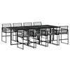 vidaXL 9-delige Tuinset poly rattan zwart