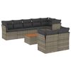 vidaXL 9-delige Loungeset met kussens poly rattan grijs
