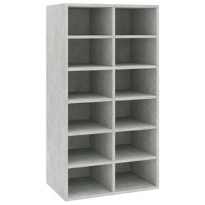 vidaXL Schoenenrek 54x34x100,5 cm bewerkt hout betongrijs