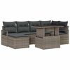 vidaXL Tuin Sofa Set 7 pcs Grijs Poly rattan en gepoedercoat staal