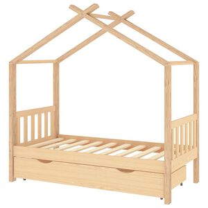 vidaXL Kinderbedframe met lade massief grenenhout 80x160 cm