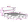 vidaXL Bed met boekenkast zonder matras massief hout wit 140x190 cm