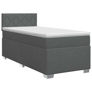 vidaXL Boxspringbed met matras Donkergrijs 90 x 200 cm Stof