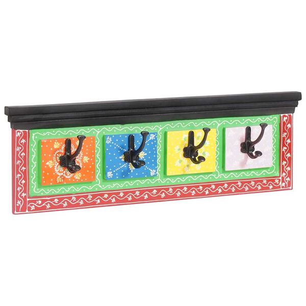 vidaXL Kapstok Zwart 80 x 25 x 2 cm Bewerkt hout