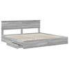 vidaXL Opslag bed met lade Grijs Sonoma 200 x 200 cm Bewerkt hout