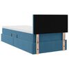 vidaXL Opbergbed met LED met matras Donkerblauw 90 x 190 cm Fluweel