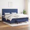 vidaXL Boxspring met matras stof blauw 200x200 cm