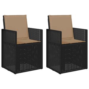 vidaXL Tuin Eetstoelen 2 pcs Antracietkleurig en taupe PP