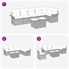 vidaXL Tuin Sofa Set met kussen 7 pcs Zwart Poly riet