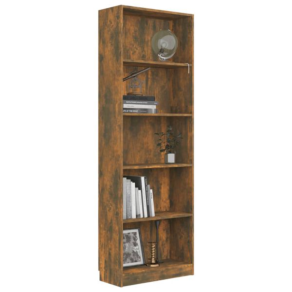 vidaXL Boekenkast 60x24x175 cm bewerkt hout gerookt eikenkleurig