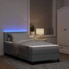 vidaXL Boxspring bed met matras met LED Lichtgrijs 100 x 200 cm Stof