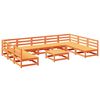 vidaXL 10-delige Loungeset massief grenenhout wasbruin