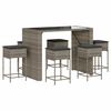 vidaXL 7-delige Tuinbarset met kussens poly rattan grijs