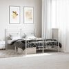 vidaXL Bedframe met hoofd- en voeteneinde metaal wit 160x200 cm
