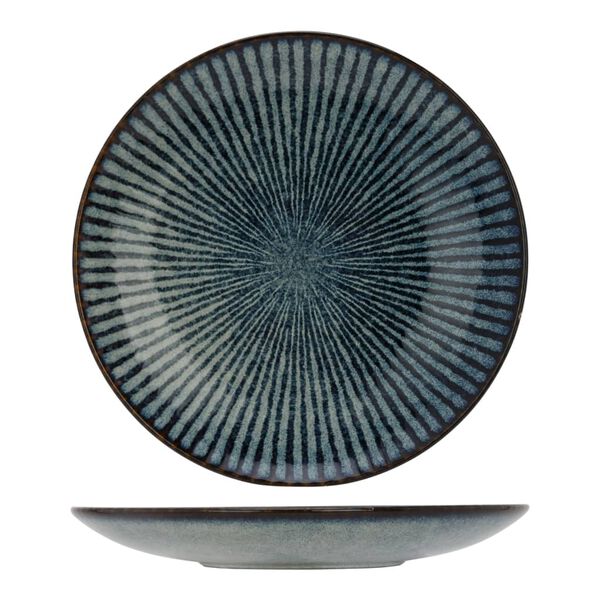 Cosy & Trendy Dessertbord Atlantis 6 st strepen &Oslash;21,5 cm blauw
