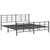 vidaXL Bedframe met hoofd- en voeteneinde metaal zwart 193x203 cm