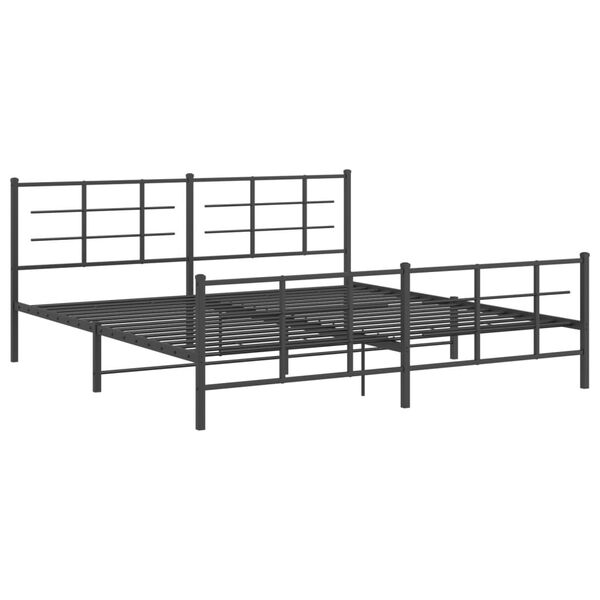 vidaXL Bedframe met hoofd- en voeteneinde metaal zwart 193x203 cm