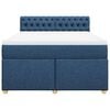 vidaXL Boxspring met matras stof blauw 140x190 cm
