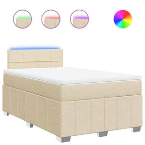 vidaXL Boxspring met matras stof cr&egrave;mekleurig 120x200 cm