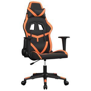 vidaXL Massage gamestoel kunstleer zwart en oranje