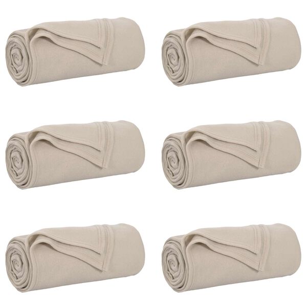 vidaXL Kleden 6 pcs Beige 170 x 130 cm Fleece