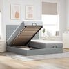 vidaXL Ottoman bed met matrassen en LED's 200x200cm stof lichtgrijs