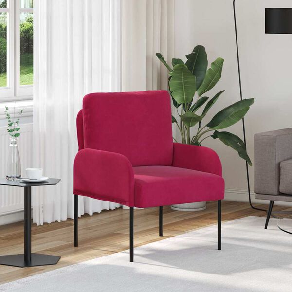 vidaXL Banken met kussen 55cm Wijnrood Multiplex