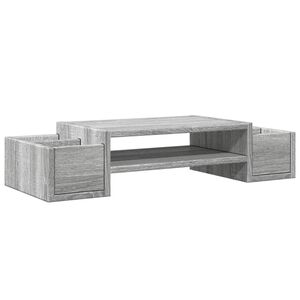 vidaXL Monitorstandaard met opbergruimte 70x27x15 cm hout grijs sonoma