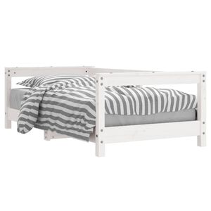 vidaXL Kinderbedframe 70x140 cm massief grenenhout wit