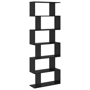 vidaXL Boekenkast 6-laags 70 x 24 x 193,5 cm Bewerkt hout Zwart Eiken