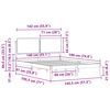 vidaXL Bedframe met Gevoerd Hoofdgedeelte Donkergrijs 140 x 190 cm