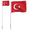 vidaXL Vlag met vlaggenmast Turkije 5,5 m aluminium