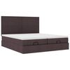 vidaXL Ottoman bed met matrassen en LED's 200x200cm stof donkerbruin