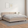 vidaXL Boxspring met matras kunstleer cappuccinokleurig 160x200 cm