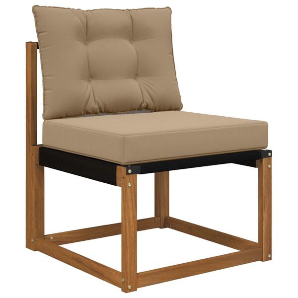 vidaXL Buiten bankkussen 2 pcs Taupe Polyester