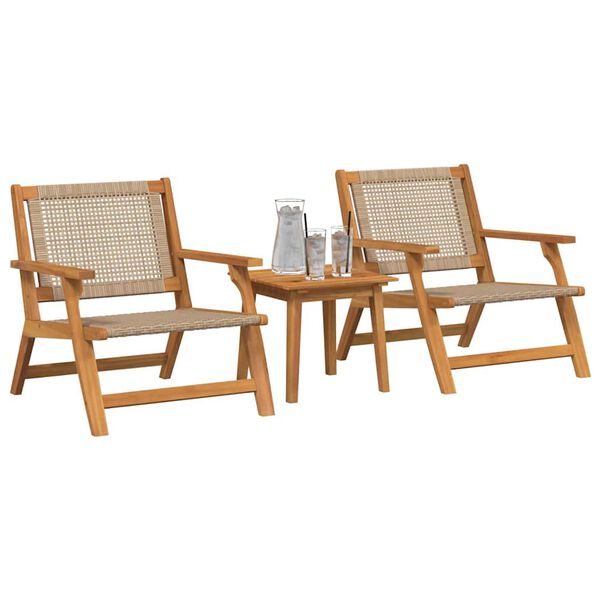 vidaXL Tuinstoelen met Tafel 3 pcs Beige 45 x 45 x 40 cm