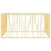 vidaXL Salontafel 100x100x50 cm roestvrij staal en glas