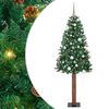 vidaXL Slanke Kerstboom Groen 180 cm PVC en massief dennenhout